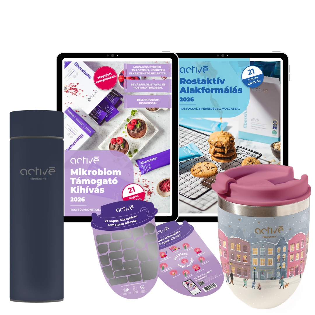 21 napos PLUS: activé FiberShaker + 2 e-book + kaparós motivációs naptár + palack
