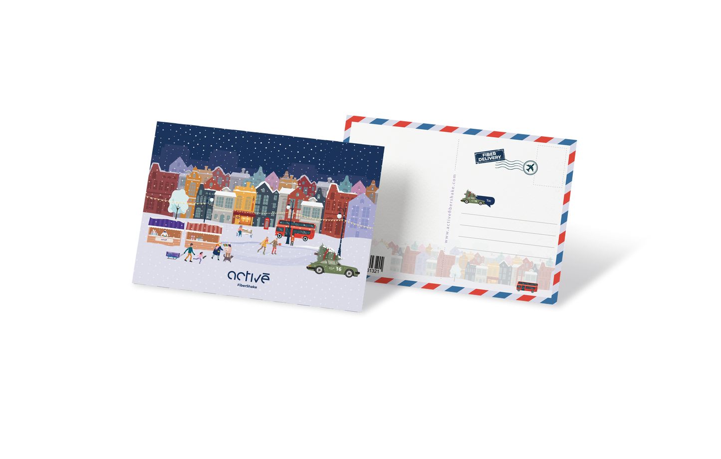 activé Winter City képeslap