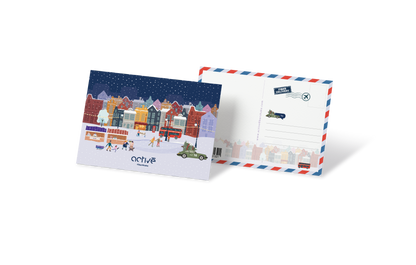 activé Winter City képeslap