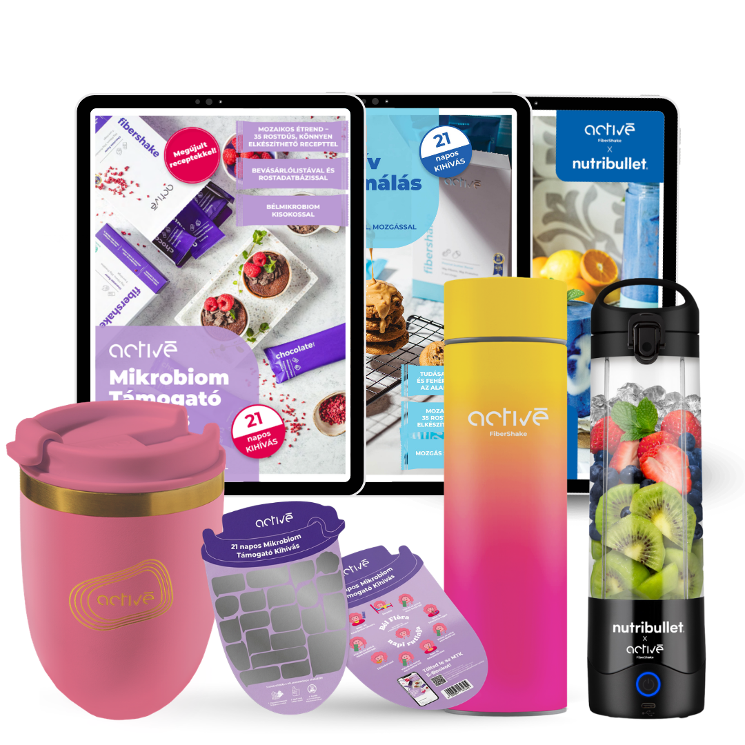 21 napos ALL-IN: activé FiberShaker + 3 e-book + nutribullet + kaparós motivációs naptár + palack