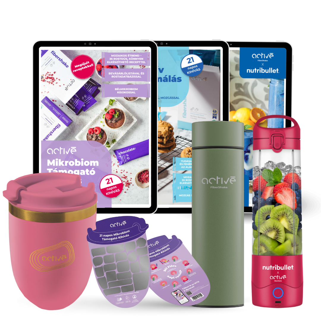 21 napos ALL-IN: activé FiberShaker + 3 e-book + nutribullet + kaparós motivációs naptár + palack