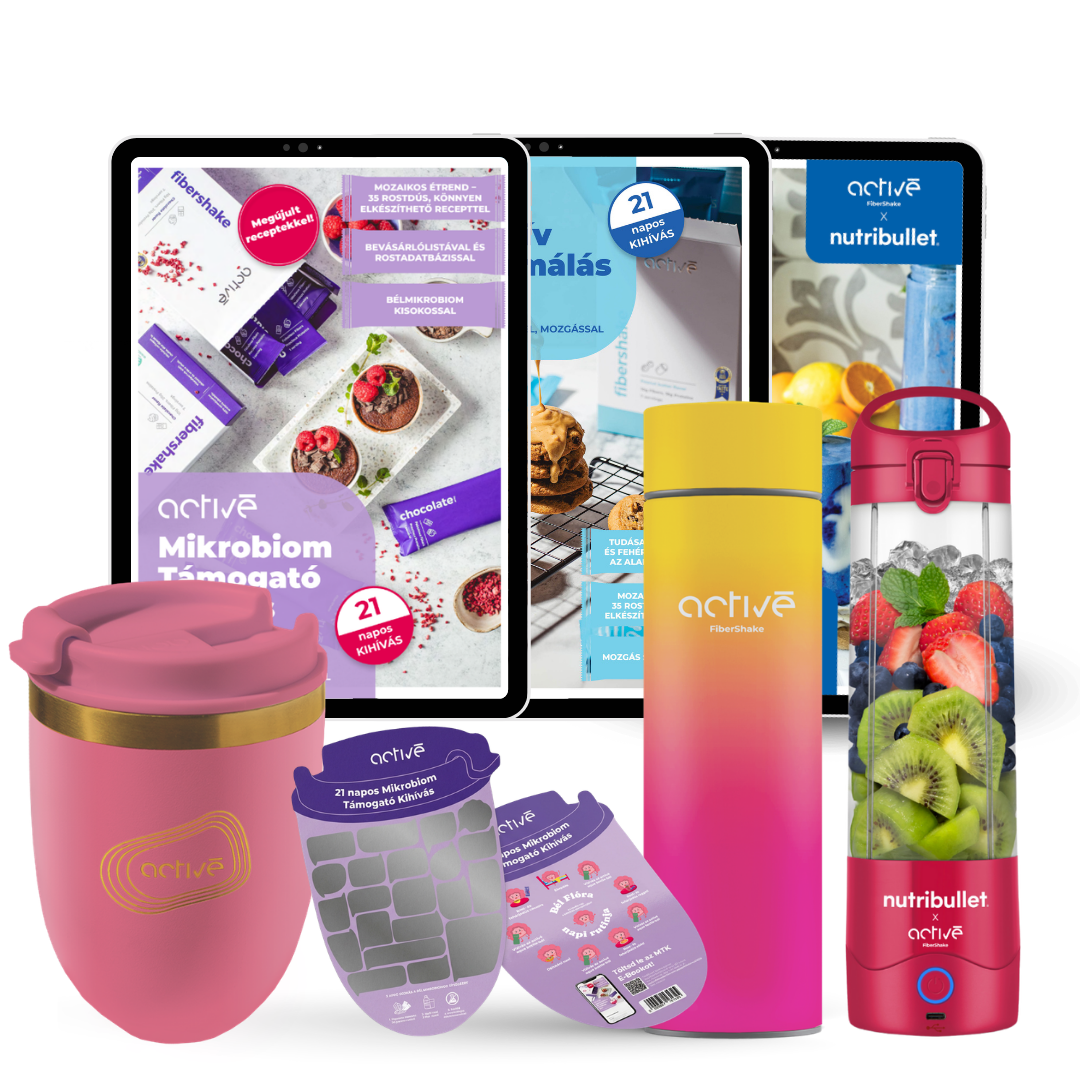 21 napos ALL-IN: activé FiberShaker + 3 e-book + nutribullet + kaparós motivációs naptár + palack