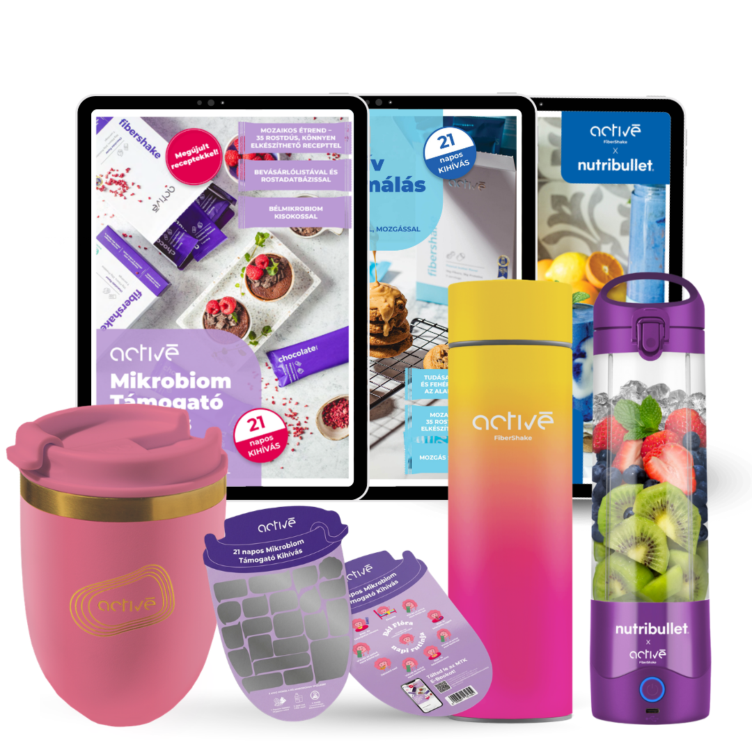 21 napos ALL-IN: activé FiberShaker + 3 e-book + nutribullet + kaparós motivációs naptár + palack