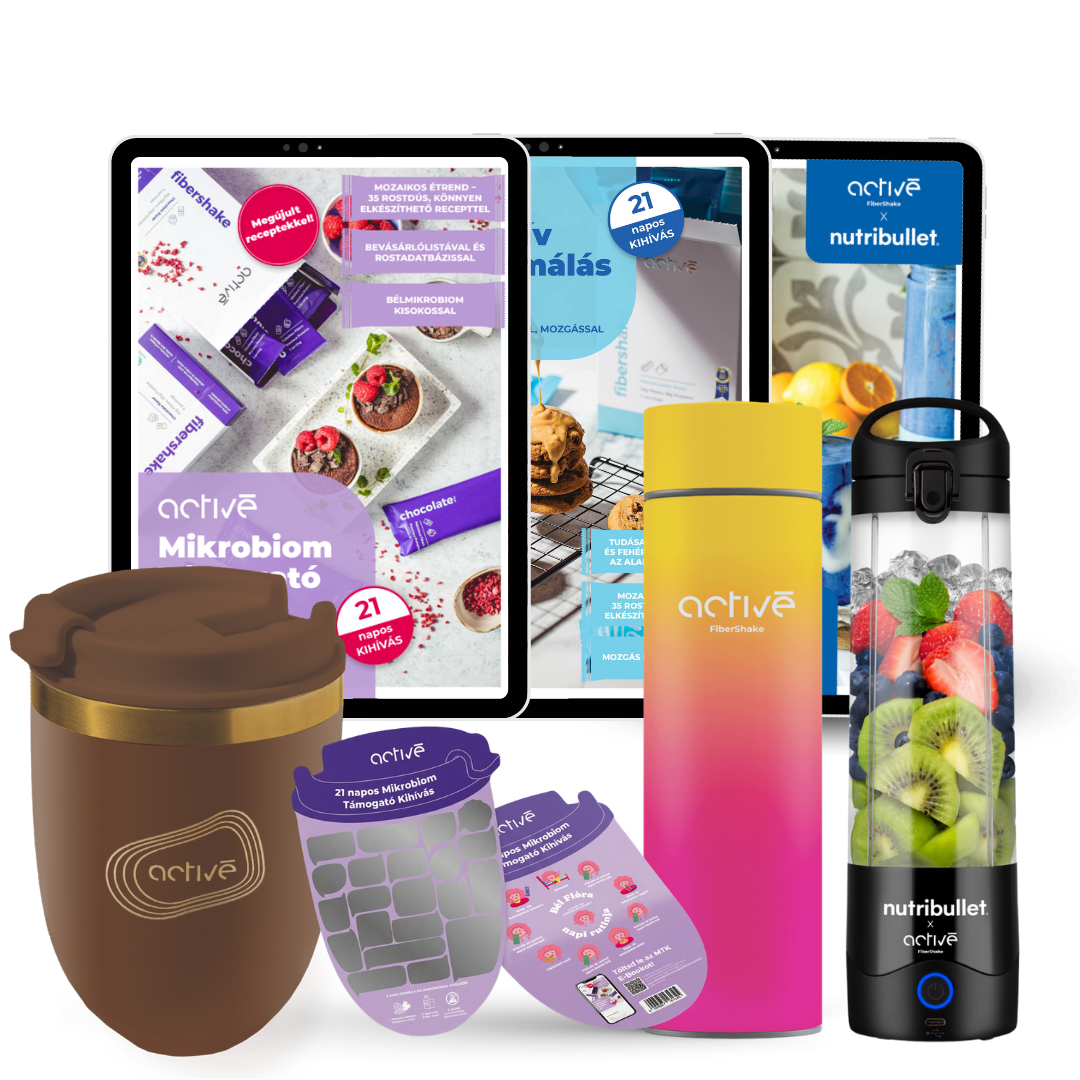 21 napos ALL-IN: activé FiberShaker + 3 e-book + nutribullet + kaparós motivációs naptár + palack