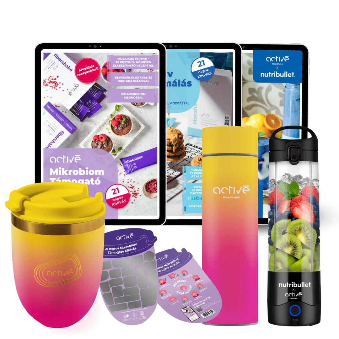 21 napos ALL-IN: activé FiberShaker + 3 e-book + nutribullet + kaparós motivációs naptár + palack