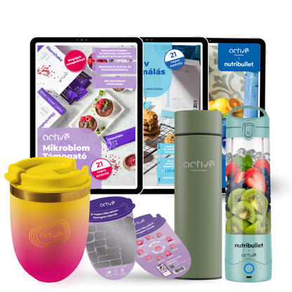 21 napos ALL-IN: activé FiberShaker + 3 e-book + nutribullet + kaparós motivációs naptár + palack