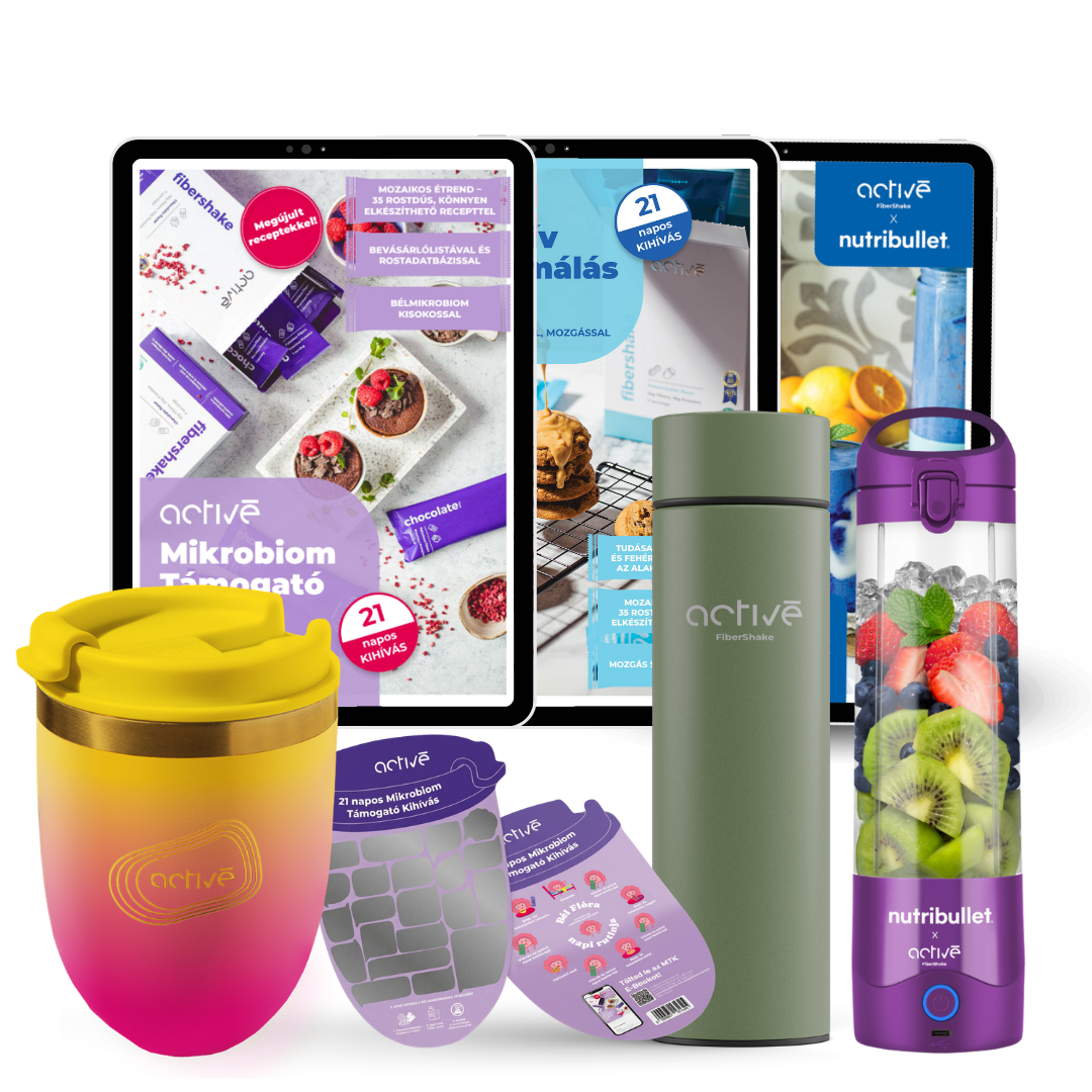21 napos ALL-IN: activé FiberShaker + 3 e-book + nutribullet + kaparós motivációs naptár + palack