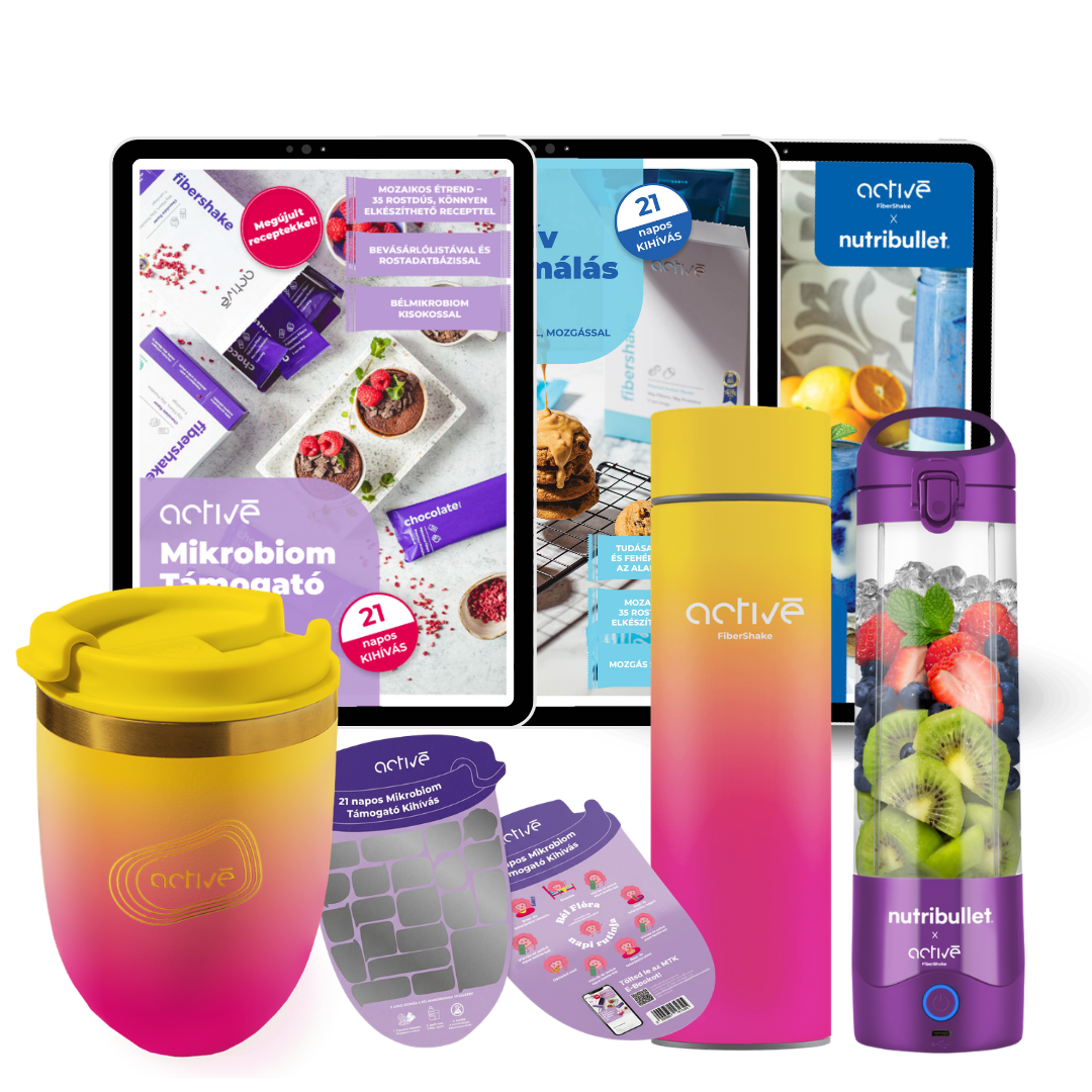 21 napos ALL-IN: activé FiberShaker + 3 e-book + nutribullet + kaparós motivációs naptár + palack