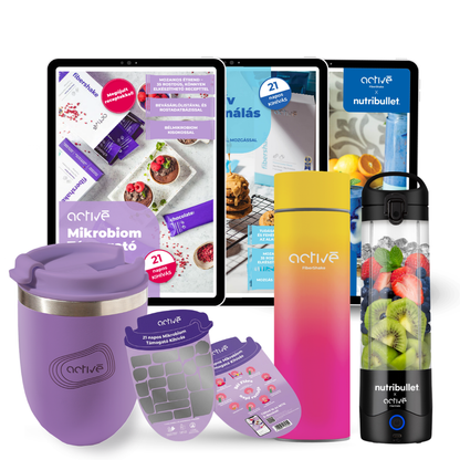 21 napos ALL-IN: activé FiberShaker + 3 e-book + nutribullet + kaparós motivációs naptár + palack