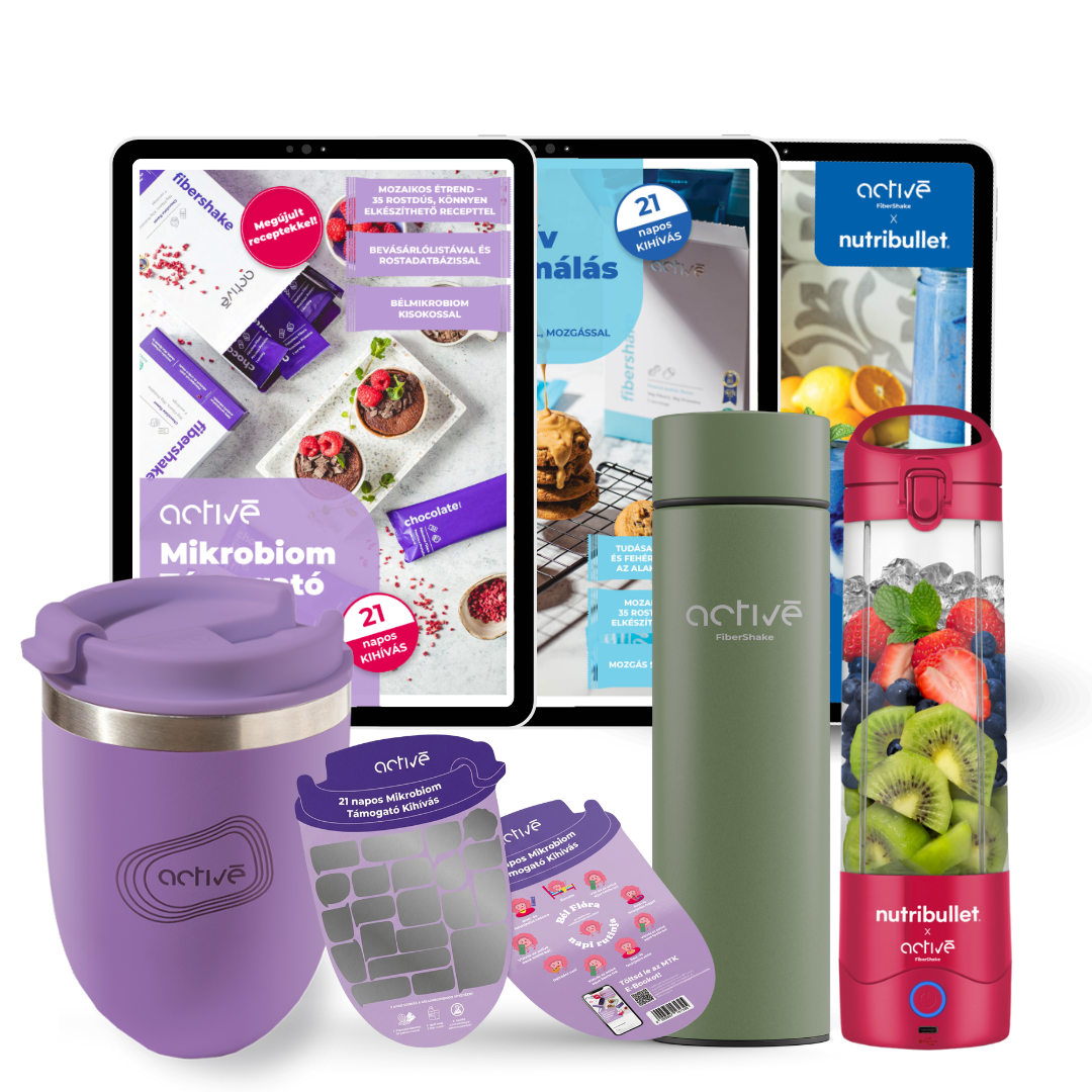 21 napos ALL-IN: activé FiberShaker + 3 e-book + nutribullet + kaparós motivációs naptár + palack