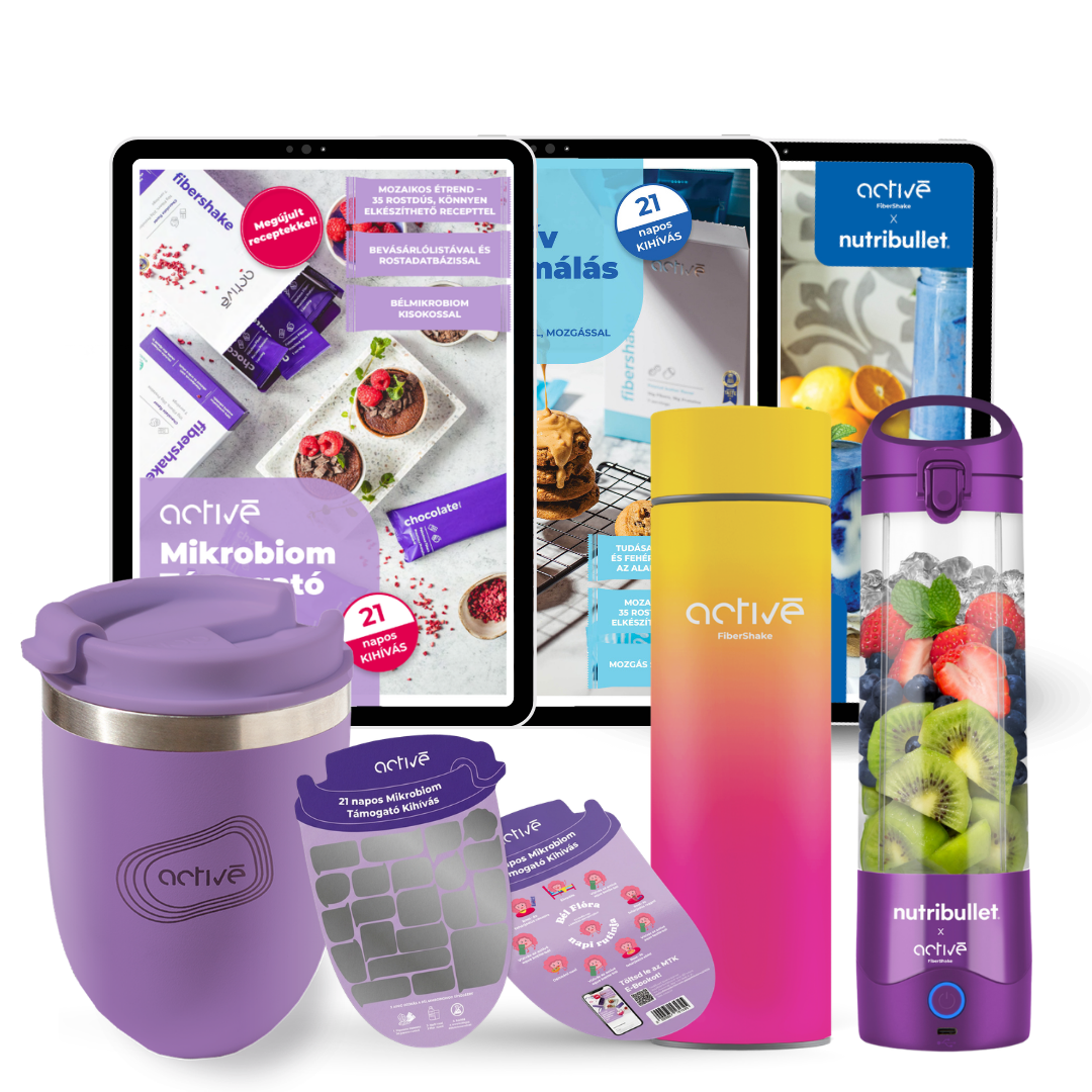 21 napos ALL-IN: activé FiberShaker + 3 e-book + nutribullet + kaparós motivációs naptár + palack