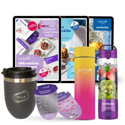 21 napos ALL-IN: activé FiberShaker + 3 e-book + nutribullet + kaparós motivációs naptár + palack
