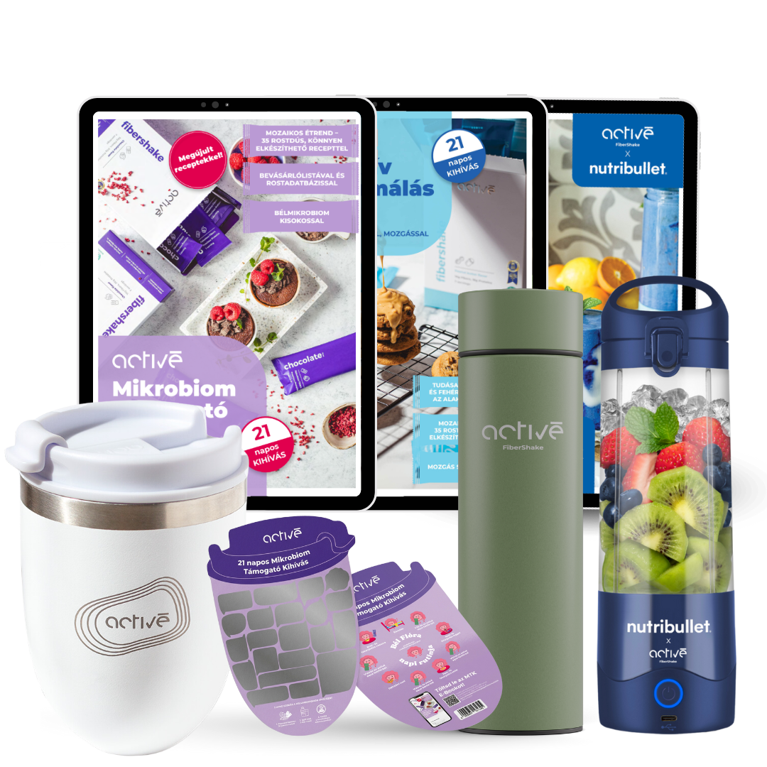 21 napos ALL-IN: activé FiberShaker + 3 e-book + nutribullet + kaparós motivációs naptár + palack
