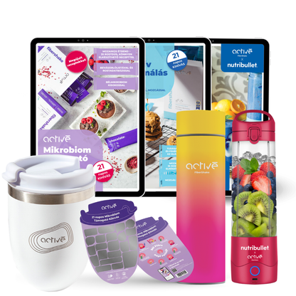 21 napos ALL-IN: activé FiberShaker + 3 e-book + nutribullet + kaparós motivációs naptár + palack
