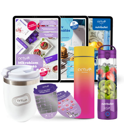 21 napos ALL-IN: activé FiberShaker + 3 e-book + nutribullet + kaparós motivációs naptár + palack