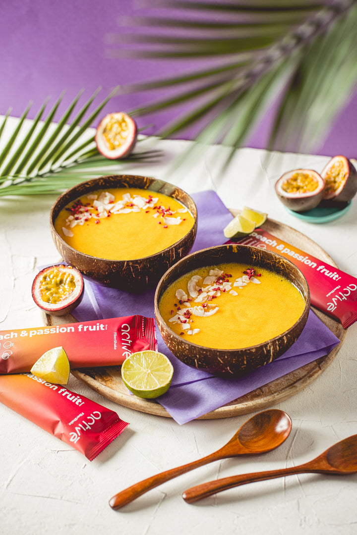Peach & Passion Fruit FiberShake Smoothie Bowl🍑