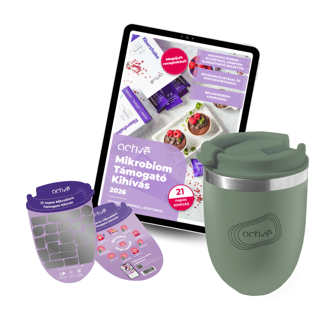 21 napos START: activé FiberShaker 3.0 + 21 napos Mikrobiom Helyreállító Kihívás ebook + 21 napos kaparós motivációs naptár