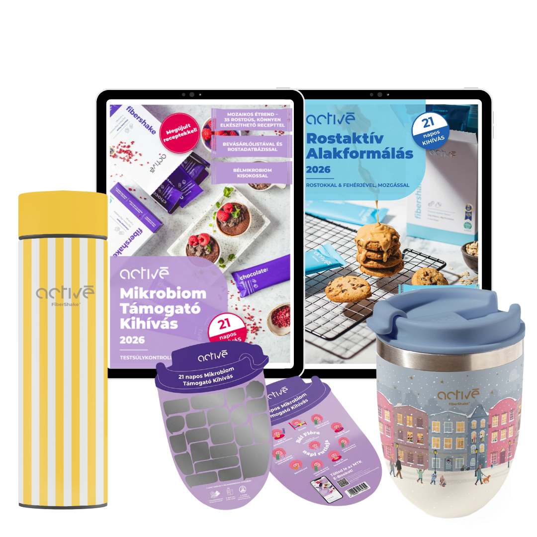 21 napos PLUS: activé FiberShaker + 2 e-book + kaparós motivációs naptár + palack