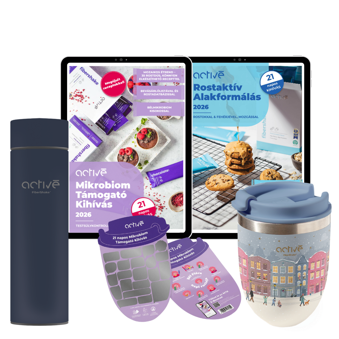 21 napos PLUS: activé FiberShaker + 2 e-book + kaparós motivációs naptár + palack